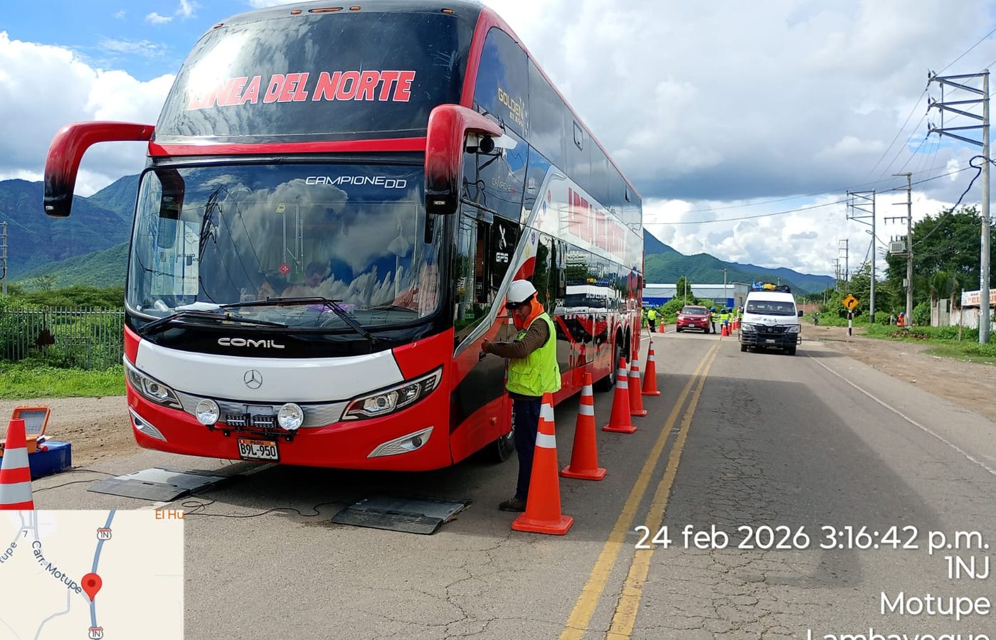 Censo de carga y control en carretera con bus interprovincial